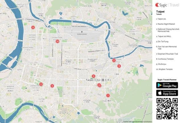 Mapa widoków Tajpej
