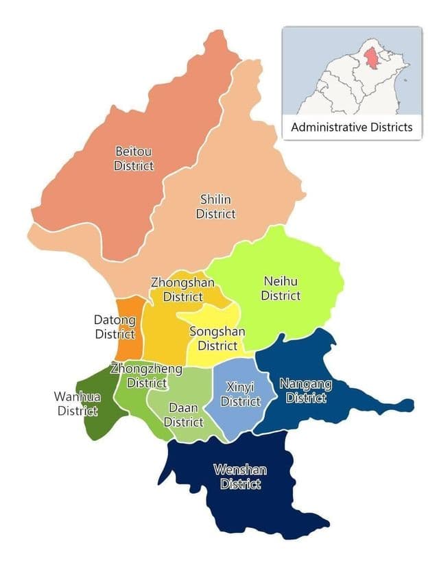 Mapa dzielnicy Taipei
