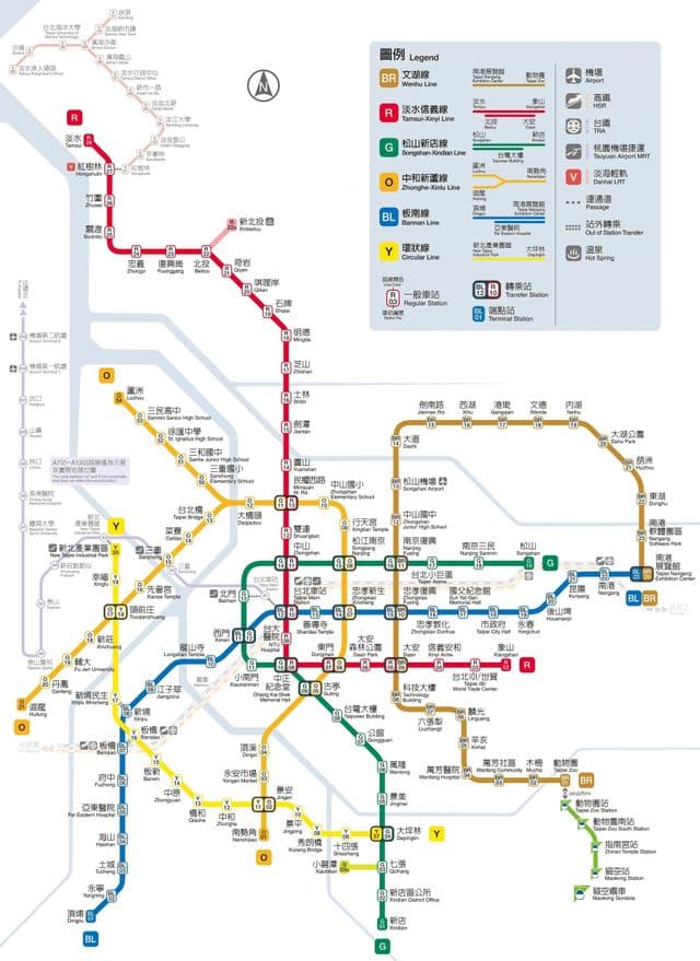 Mapa stacji metra w Taipei