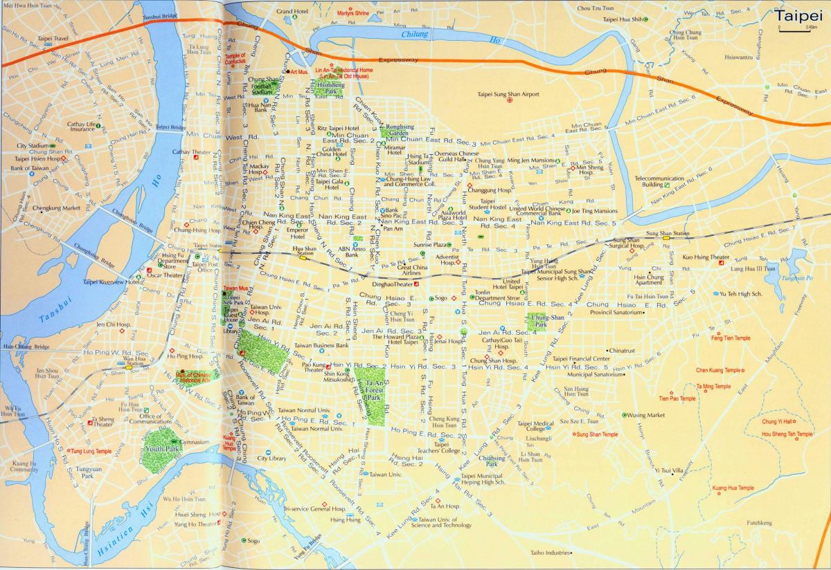 Mapa ulic Taipei